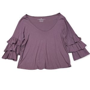3/$25. American eagle outfitters ruffles sleeve top size Small